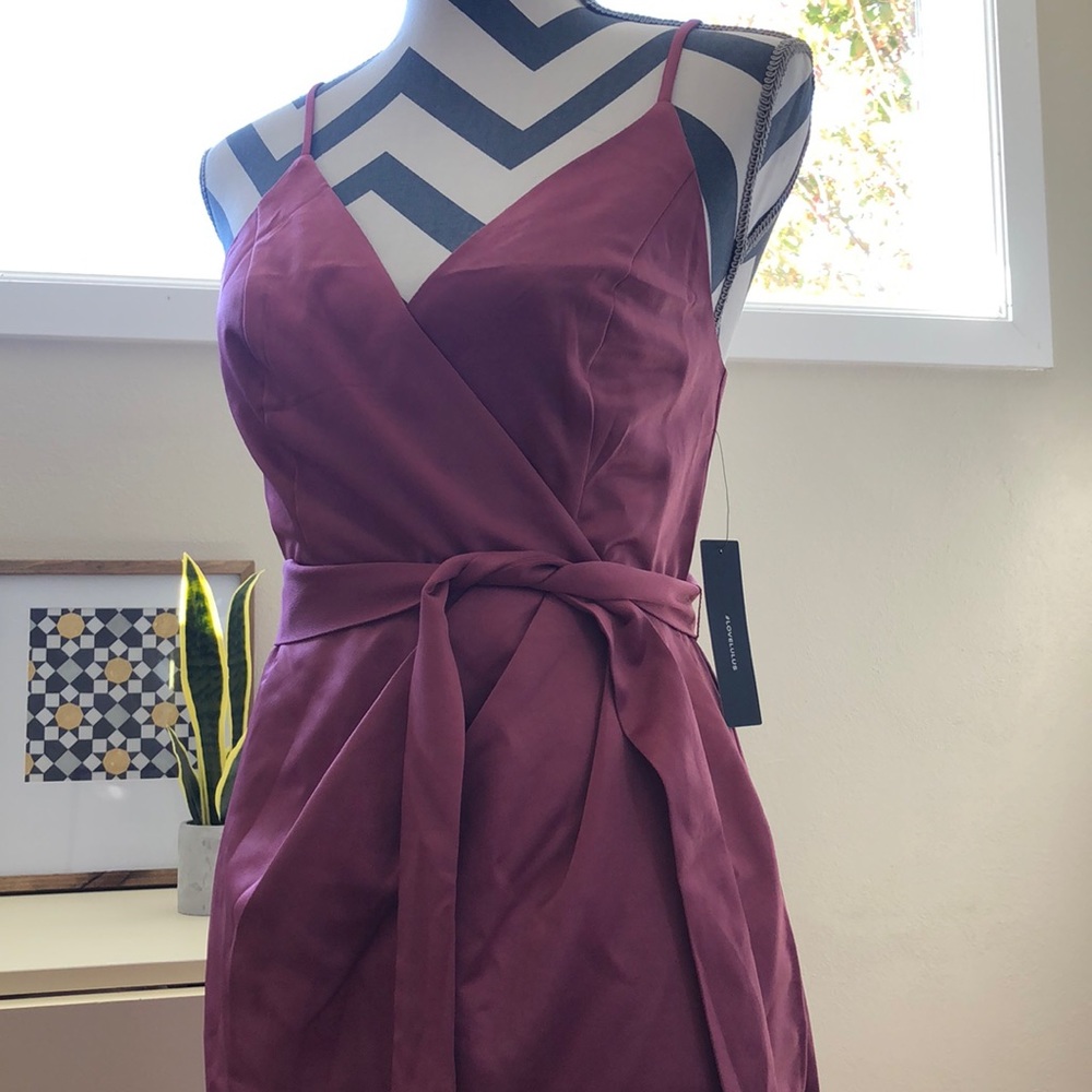 Lulus mauve satin midi dress